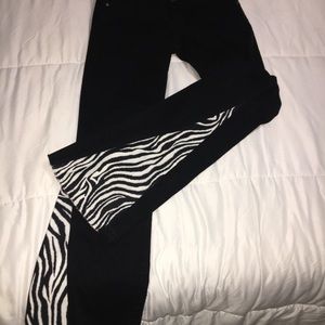 Custom Zebra Print Bell Flare Jeans 4 Lee Skinny Boutique Woodstock Festival
